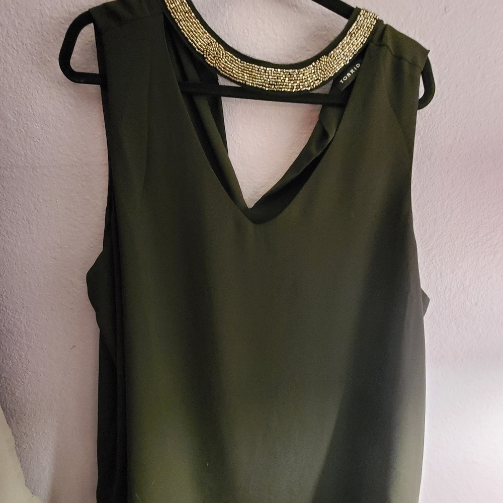 Black beaded neck blouse